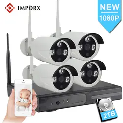 IMPORX 4Ch 2MP NVR CCTV Камера безопасности Системы комплект видеонаблюдения H.264 ИК Открытый запись 2 ТБ HDD безопасности системный комплект для