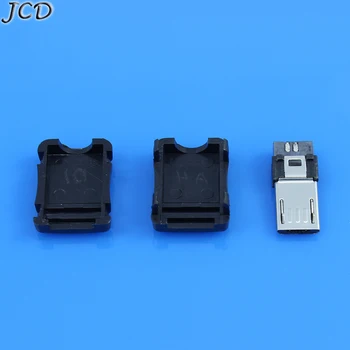

JCD 2Set Micro USB Male Connector Male Micro USB Jack 2.0 5PIN Plug Socket With Plastic Cover For Kinds of DIY