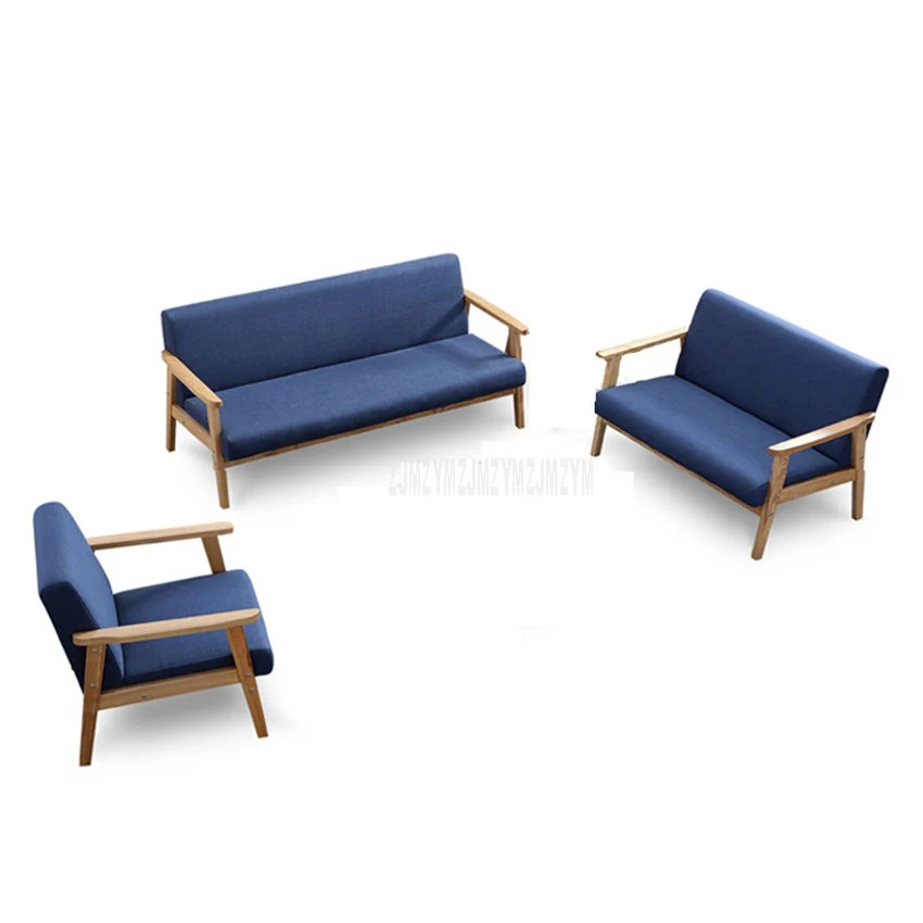 

Living Room Sofa Set Modern Design Cotton Solid Wood Frame Single/Double/Four Person Sofa Combination Set Home Furniture