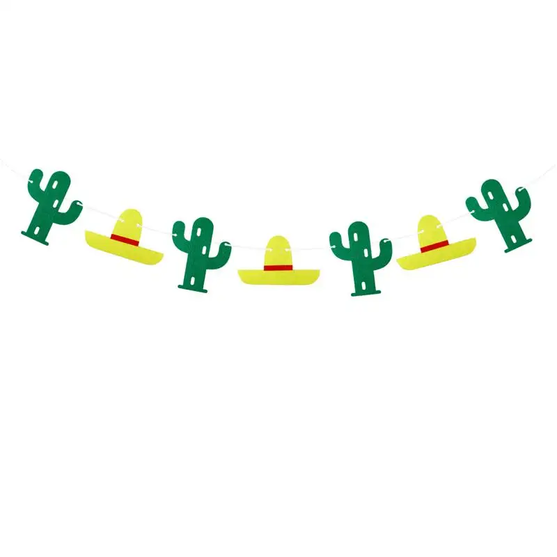 Tropical Felt Cactus Banner Hanging Garland Summer Party