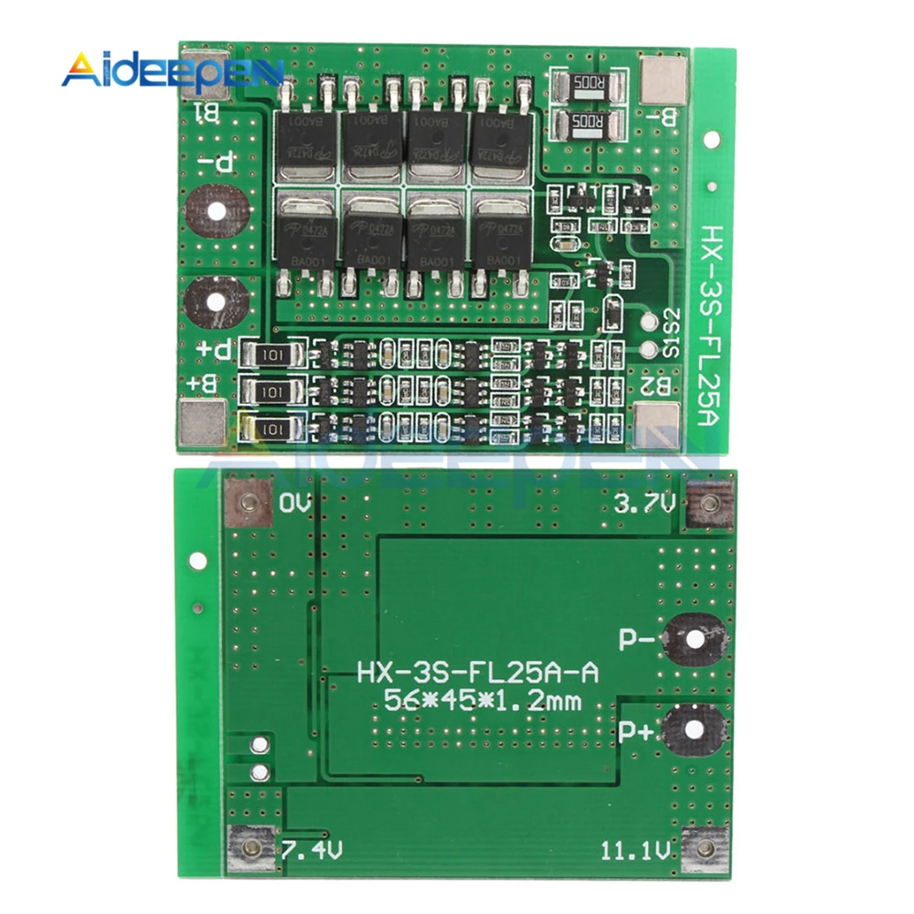 3S Li-Ion 18650 BMS PCM плата защиты аккумулятора с функцией баланса 25A для литий-ионного Lipo батареи модуль