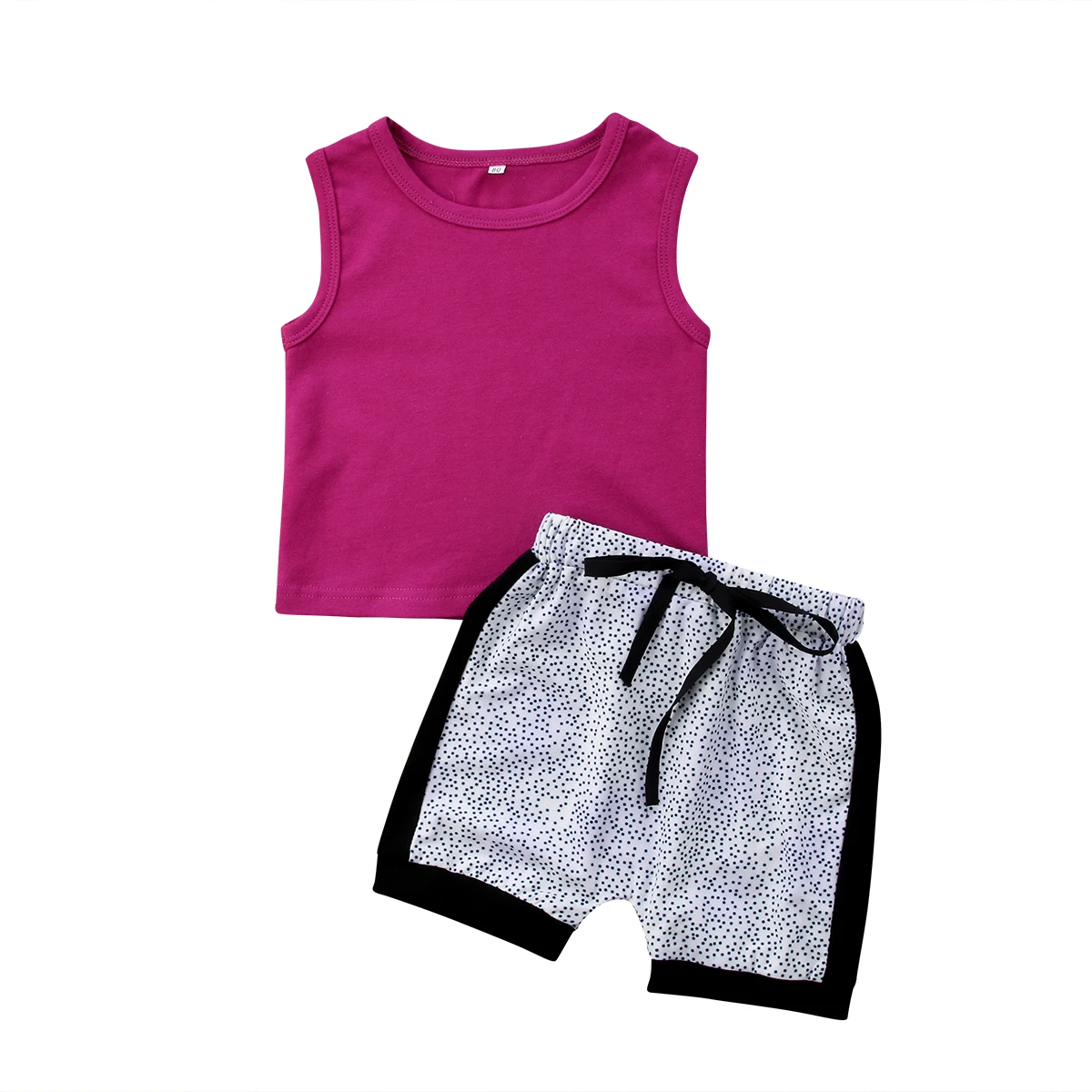 2Pcs Sports Outfits Toddler Baby Girl Sleeveless Tops Spot Shorts Pants