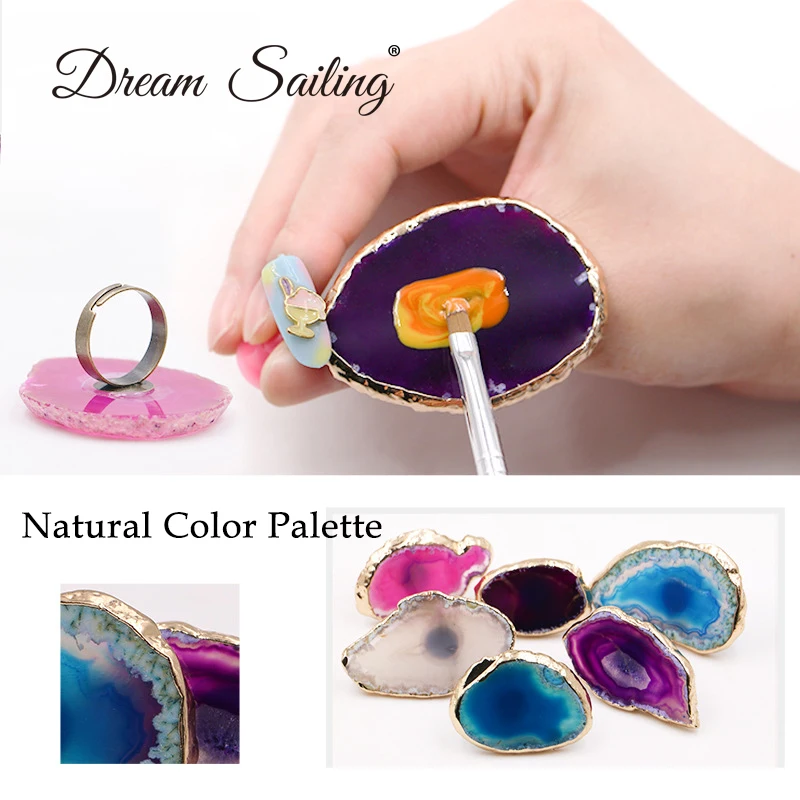 

Natural Carnelian Agate Color Display Palette Pallet False Nail Art Gel Polish Varnish Color Shelf Practice Board Manicure Tool