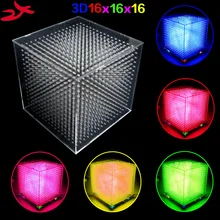 zirrfa mini Light cubeeds LED Music Spectrum,3D 16 16x16x16 electronic diy kit, LED Display parts,Christmas Gift,for TF card