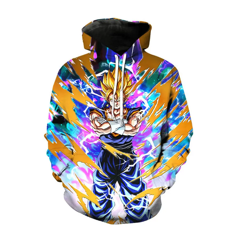 Новые для мужчин's толстовки аниме dragon ball z Супер saiyan Толстовка 3d принт унисекс с