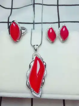 

c12#925 silver inlaid natural chalcedony set!