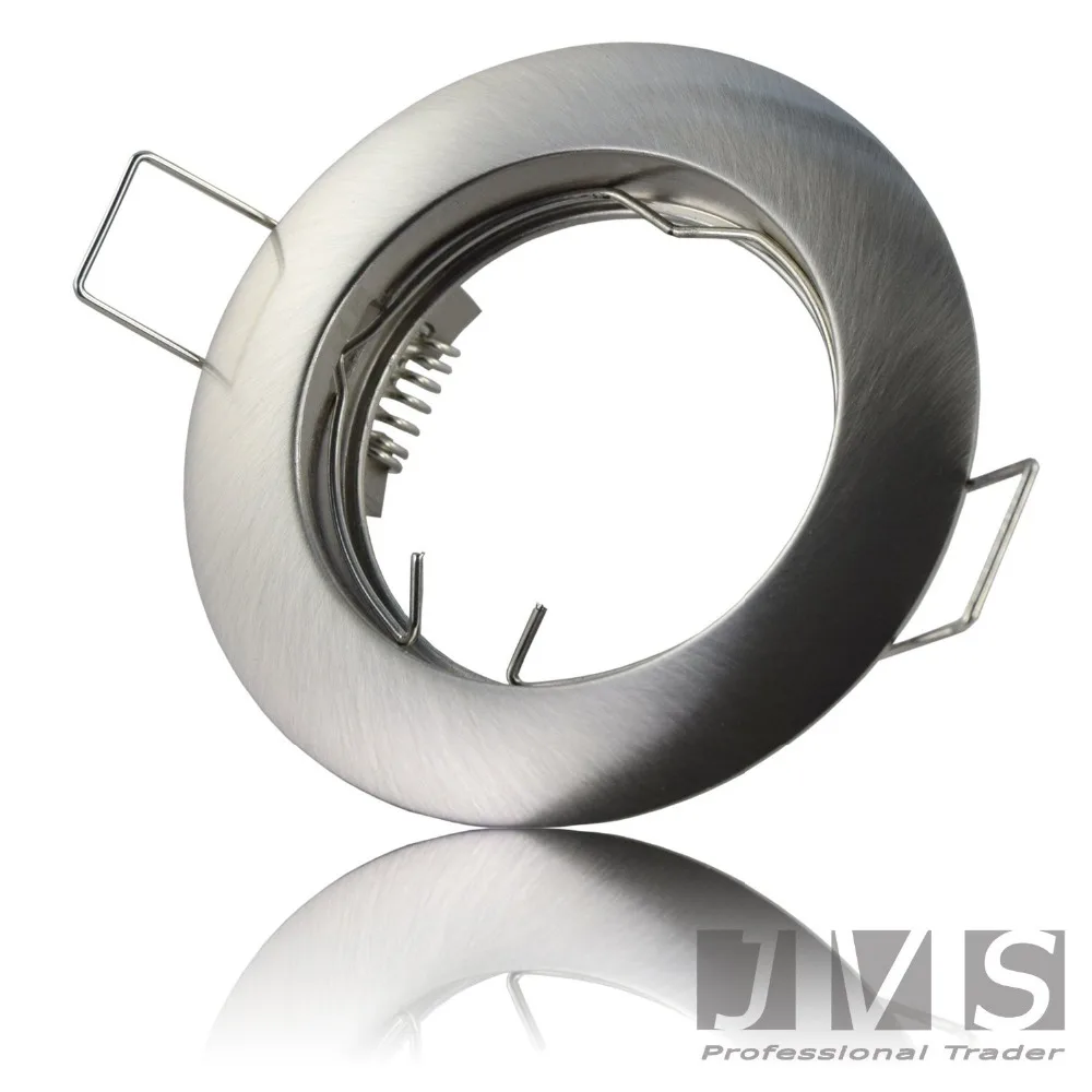 

10pcs 60mm Cut Hole Satin Nickel GU10 Spotlight Fixture DC12V MR16 Led Spotlight fittings Lamp Trim Rings