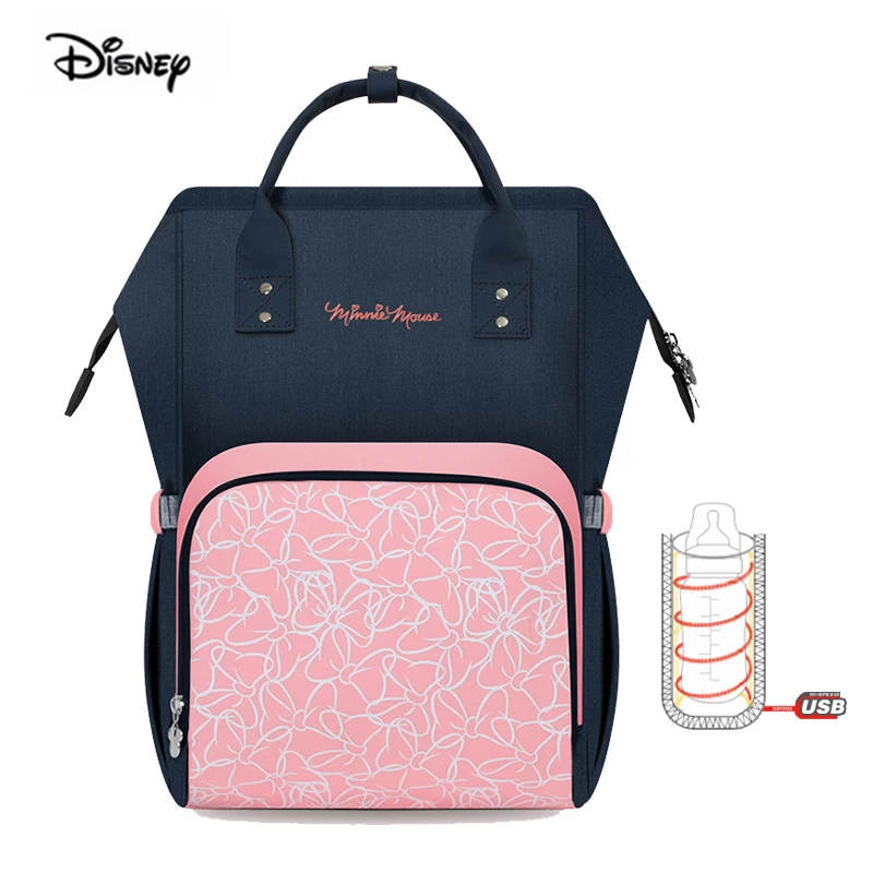

Disney Minnie Baby Bag For Mom Waterproof Large Capacity Milk Thermal Insulation Maternity Bag Nappy Diaper Backpack Wholesale