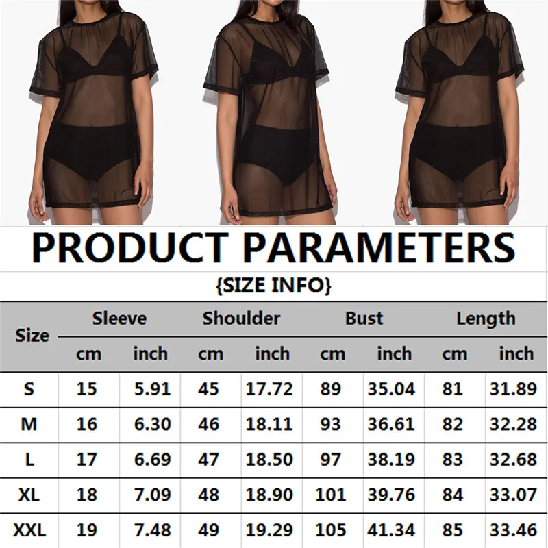 Сексуальное женское черное Сетчатое платье, мини платье, повседневное свободное пляжное платье, черное однотонное Прозрачное платье