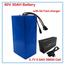 Мощный 3000W 60V ebike аккумулятор 60V 30AH литий-ионный аккумулятор 3,7 V 5AH 26650 cell 50A BMS 5A зарядное устройство заводская цена