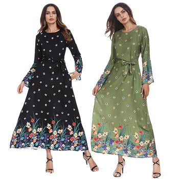 

2019 chiffon summer Ramadan Muslim women kaftan shift dress