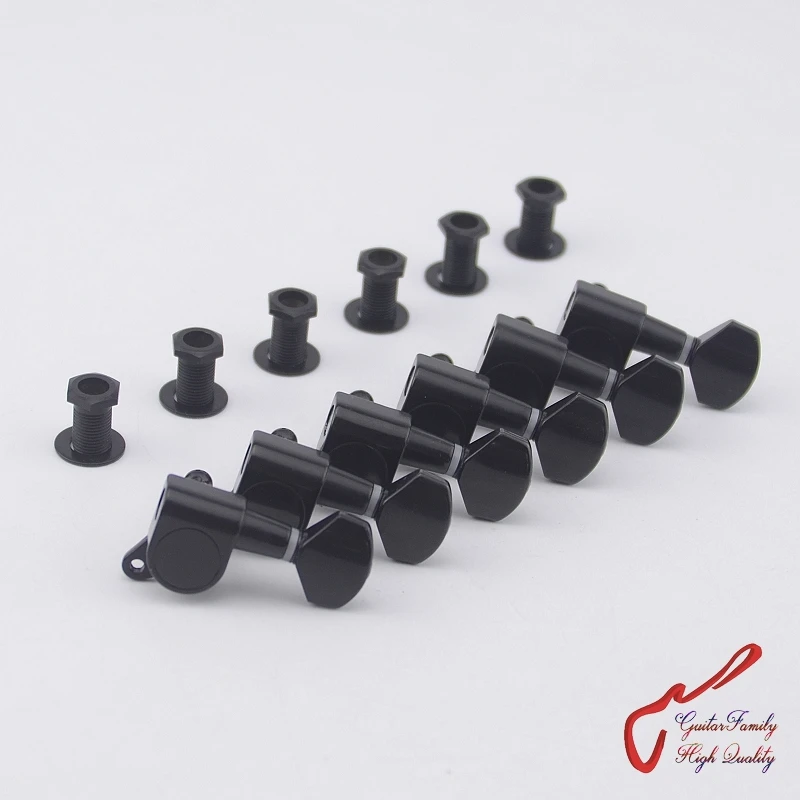 

1 Set GuitarFamily 6 In-line Guitar Machine Heads Tuners Black ( #0988 ) MADE IN KOREA