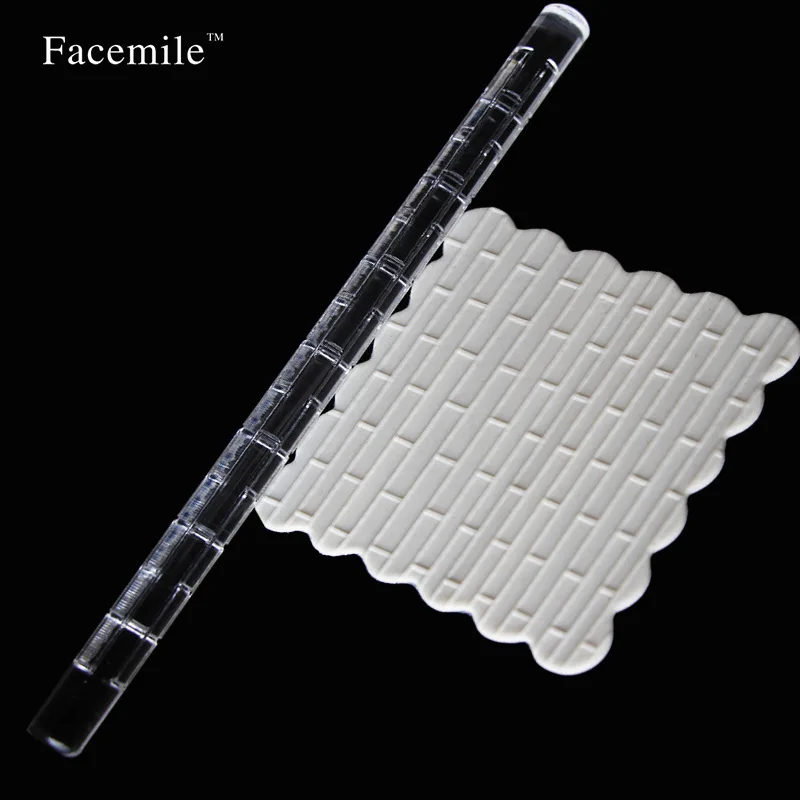 

Brick Pattern Clear Acrylic Rolling Pin Embossing Fondant Cookie Tools Pastry Decoration 16*1cm 52001