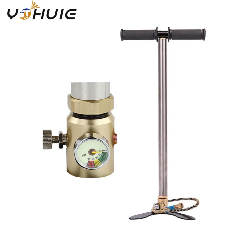 

YOHUIE Professional PCP 4500PSI 300bar 30mpa High Pressure Three Stage Hand Operated Air pump Hand Car Mini Air Gun