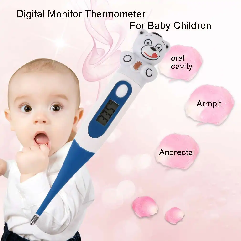 Милый мультяшный животные Цифровой Монитор Термометр лягушка/медведь/корова диагностический инструмент Oxter& рот для детей