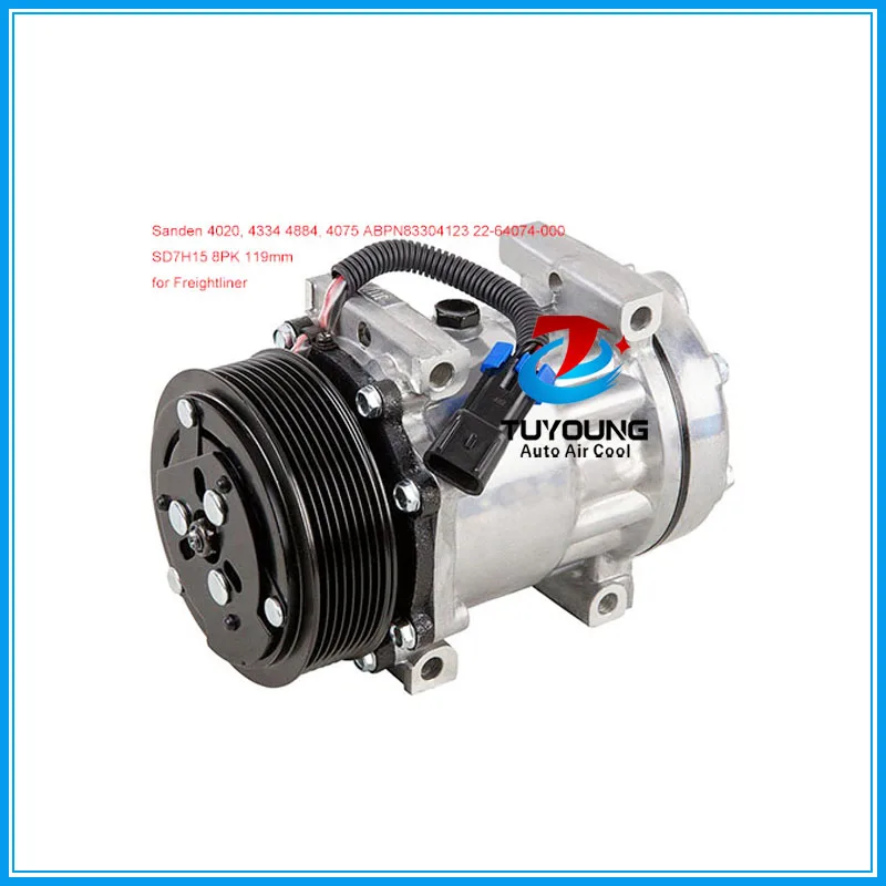 

SD7H15HD AC Compressor for Freightliner Truck Heavy Duty SD 4020 4334 4352 4485 4818 4884 SK14818 Four Seasons 58784 ABPN833040