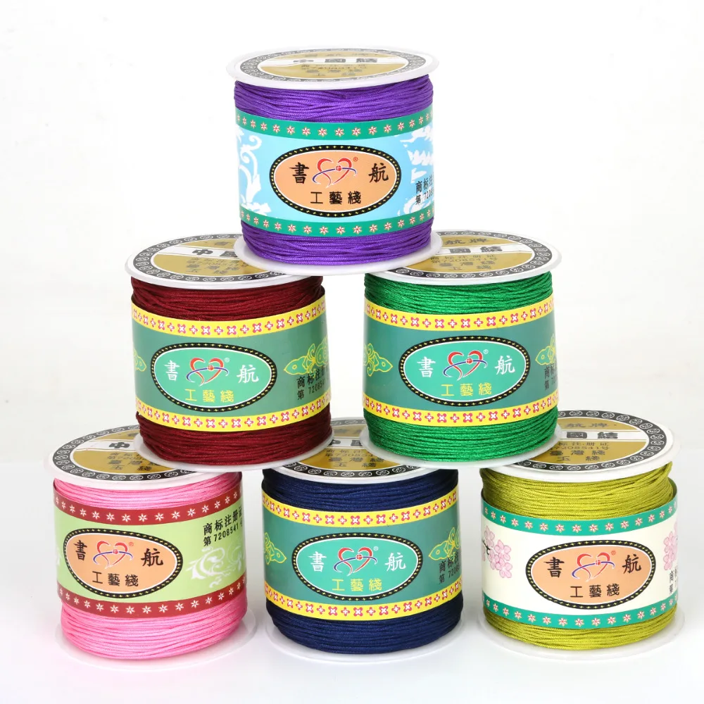 

100 Yard 0.8mm 22Color Cotton Cord Nylon Thread Cord Chinese Knot Plastic String DIY Rope Bead Bracelet Jewelry Making
