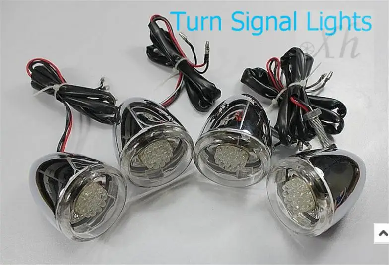 

Aftermarket free shipping motorcycle parts Motorcycle Turn Signals Kit for Harley Davidson Bullet LED 41mm  lens CHROMED+CLEAR