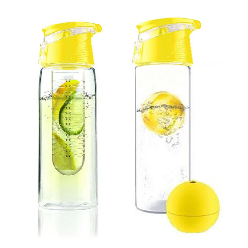 800 мл, для спорта, для катания здоровья Пластик воды Стекло пластиковая бутылка с отделением для фруктов настойник для лимонного сока, велосипедная бутылка для воды с крышкой