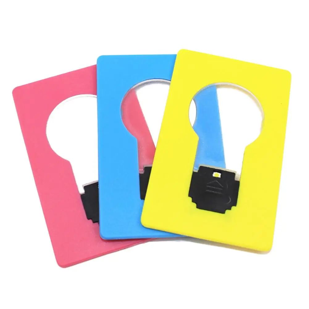 KM_ Portable Pocket Night Lamp Foldable Purse Wallet Emergency LED Card Light Pr 