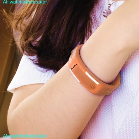 DW447J Rectangular Orange Watchcase Silicone Orange Band Men Women Digital Watch