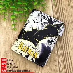 Бэтмен Аниме Синтетический кожаный бумажник красочные портмоне Для мужчин Для женщин короткие Карманный Кошелек с кнопкой для Косплэй
