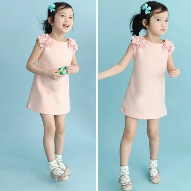 Girls Summer Dress Casual Dresses Kids Clothing Children Clothing Flower Sleeveless Cotton Girls' Dresses for 2-8Y Kids Wear 3