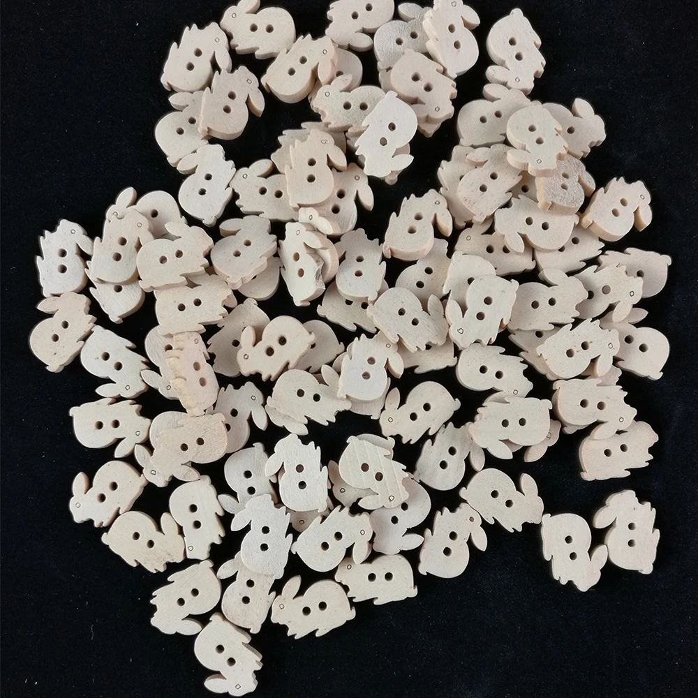 

50PCS Rabbit Decorative Wooden Buttons Sewing Buttons for Shirt Clothes Sewing Accessories Wood Button for Clothing Crafts