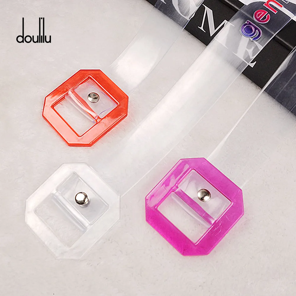 

Women Transparent English letter Belt Colorful Gentlewoman Jean Accessories PVC belts Purple Red Transparent Buckle Summer Style