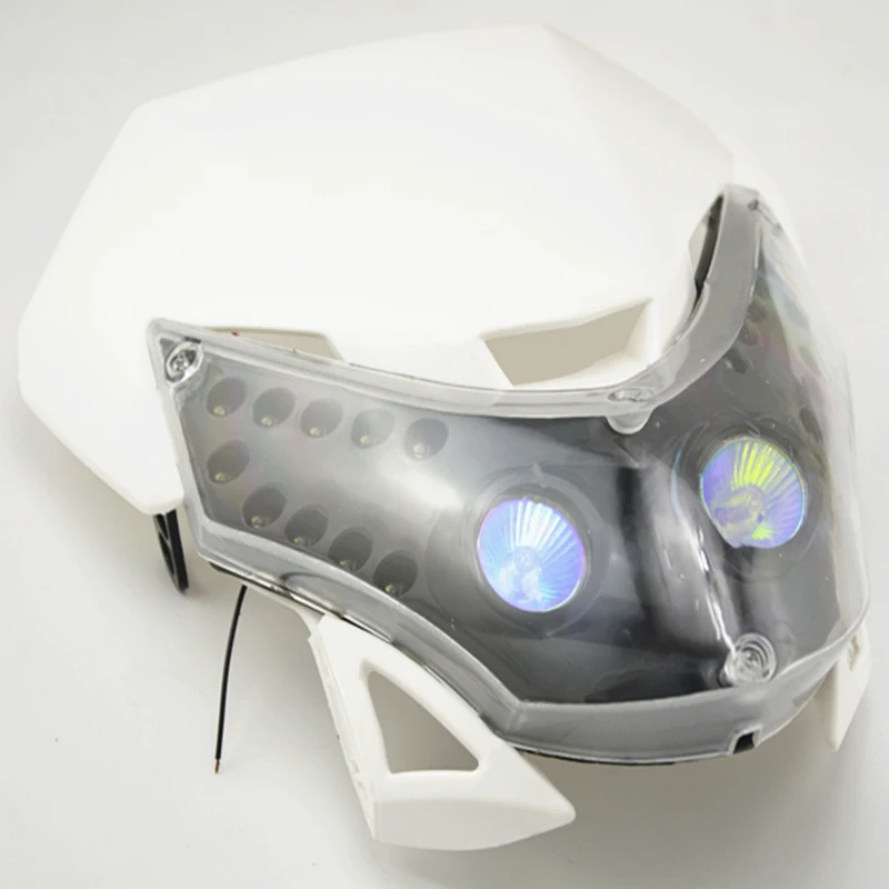 

Motorcycle Headlights New White Motorcycle HEADLIGHT FAIRING STREETFIGHTER ENDURO MOTORCROSS UNIVERSAL