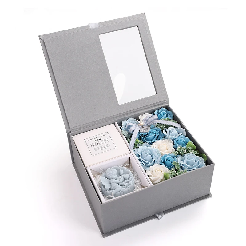 JAROWN Artificial Soap Flower Rose Gift Box Wedding Souvenir Valentine's Day Creative Birthday Novelty Gift Rose Soap Home Decor (32)