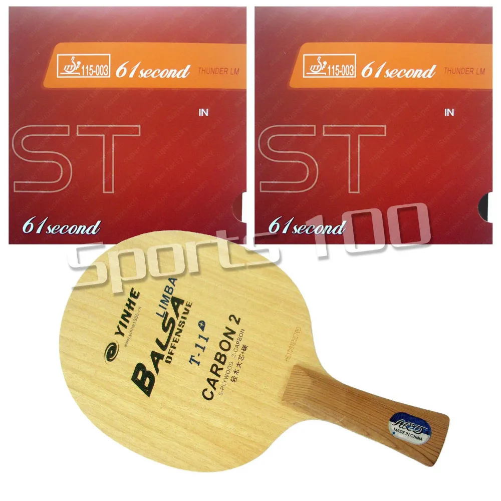 

Pro Combo Racket Galaxy T-11+ Blade with 2x 61second LM ST Rubbers Long Shakehand FL