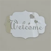 Современный 3D зеркальный знак приветствия акриловая настенная наклейка DIY домашний художественный декор для входа