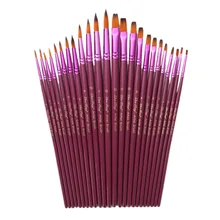 12 шт набор кистей для рисования для художника нейлоновые волосы Сделай Сам акварельные акриловые кисти для живописи маслом Рисование Обучающие художественные принадлежности деревянная ручка