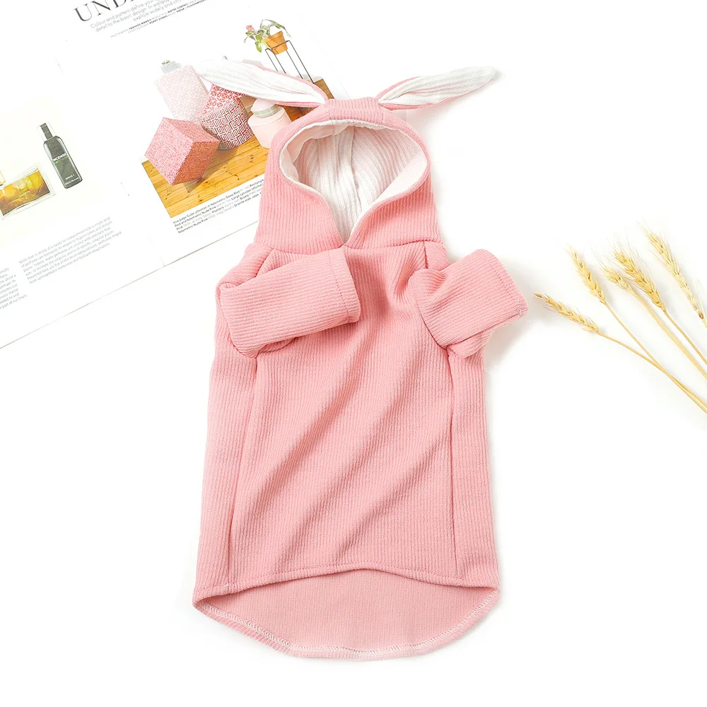 Rabbit Ear Pet Hoodies Spring Summer Funny Dog Cat Clothes Lovely Knitted Sweater For Small Dogs Cats Puppy Chihuahua Kitten (8)