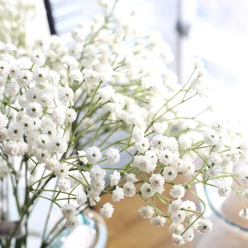 Маленькая свежая Звездная Gypsophila искусственная Цветочная подделка Цветочная композиция для домашнего свадебного украшения Мягкий гель искусственные цветы - Цвет: white