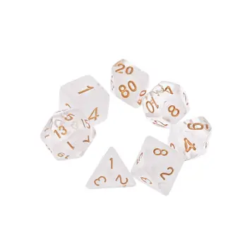 

7pcs/set Transparent Sided Dice D4 D6 D8 D10 D12 D20 Dungeons & Dragon D&D RPG Poly Table Board Games Toy