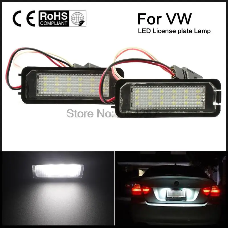 Kopen 2x Auto Styling Canbus Auto Licht LED Kentekenverlichting Achterlicht fit voor VW MK5 GTI Golf7