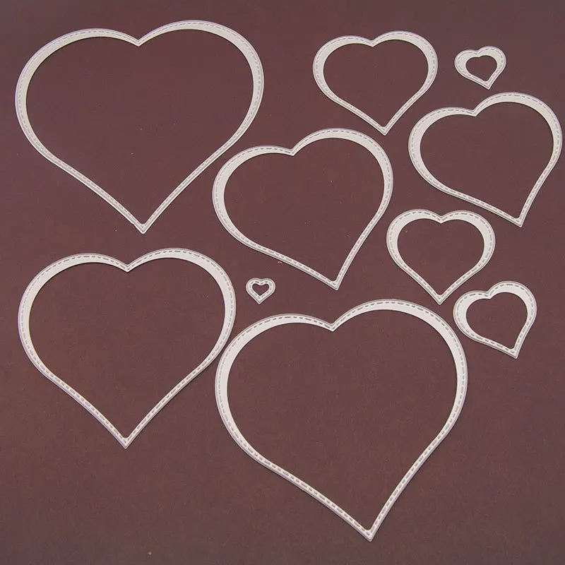 

10Pcs Love Heart Metal Cutting Dies for DIY Scrapbooking Photo Album Embossing Folder Maker Paper Card Template Stencils Craft