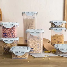 8 шт. контейнеры для хранения продуктов коробка кухня зерно фасоли коробка для хранения специй пластиковый контейнер-холодильник Органайзер экологически чистый