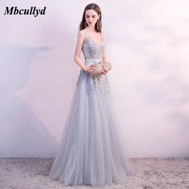 Mbcullyd Элегантный Аппликация Кружева платья невесты 2018 сексуальное платье v-образным вырезом для Свадебная вечеринка плюс Размеры платье