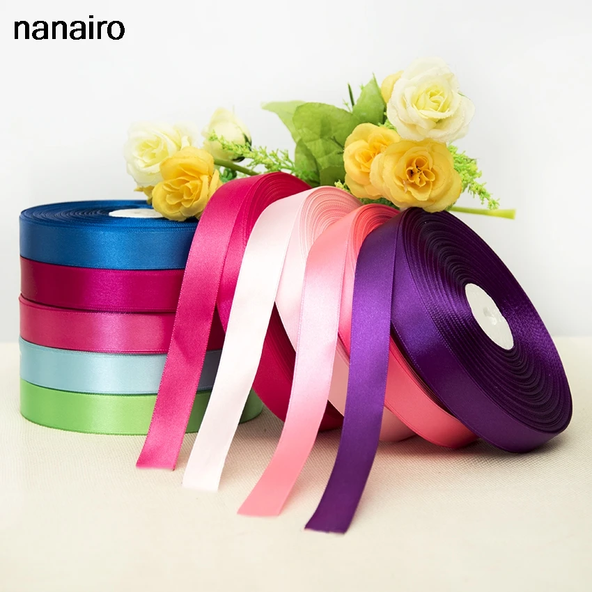 

Cheap 15mm 22m/25yards Wedding Silk Satin Ribbon Party Decoration DIY ScrapbookinG Birthday Gift Supplies Apparel Sewing Fabric