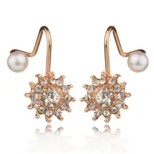 2018 New Fashion Simulated Pearl Jewelry Snowflake Sweet Gold/Silver Color Stud Earrings For Women best gift 2017 Hot 1 Pair 2018 New Fashion Simulated Pearl Jewelry Snowflake Sweet Gold/Silver Color Stud Earrings For Women best gift 2017 Hot 1 Pair