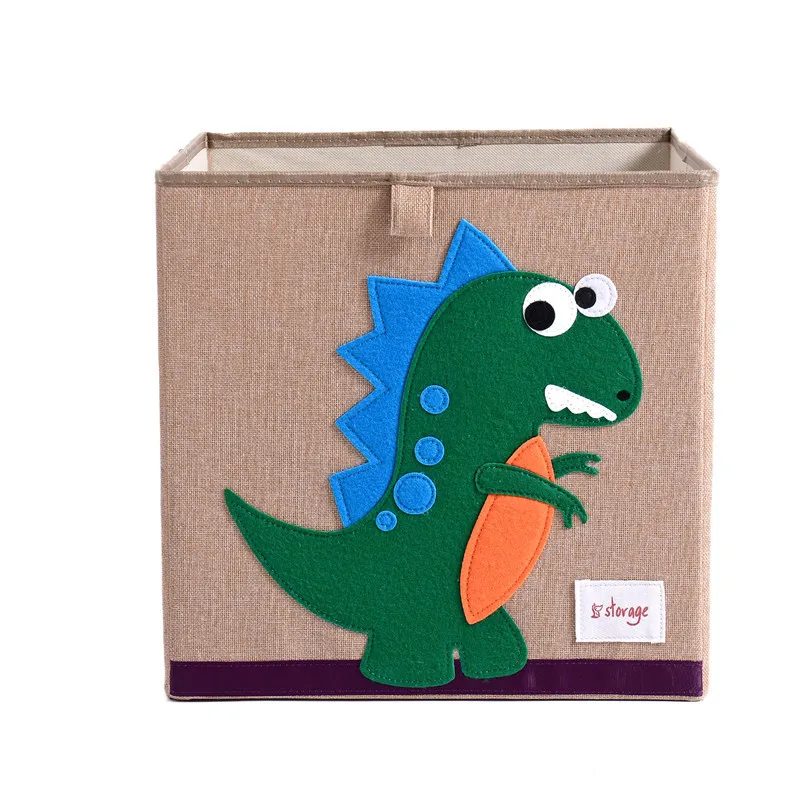 Seluna мультфильм складной креативный ящик для хранения детей игрушки Одежда разное Органайзер милые животные корзина с крышкой для детей - Цвет: Dinosaur
