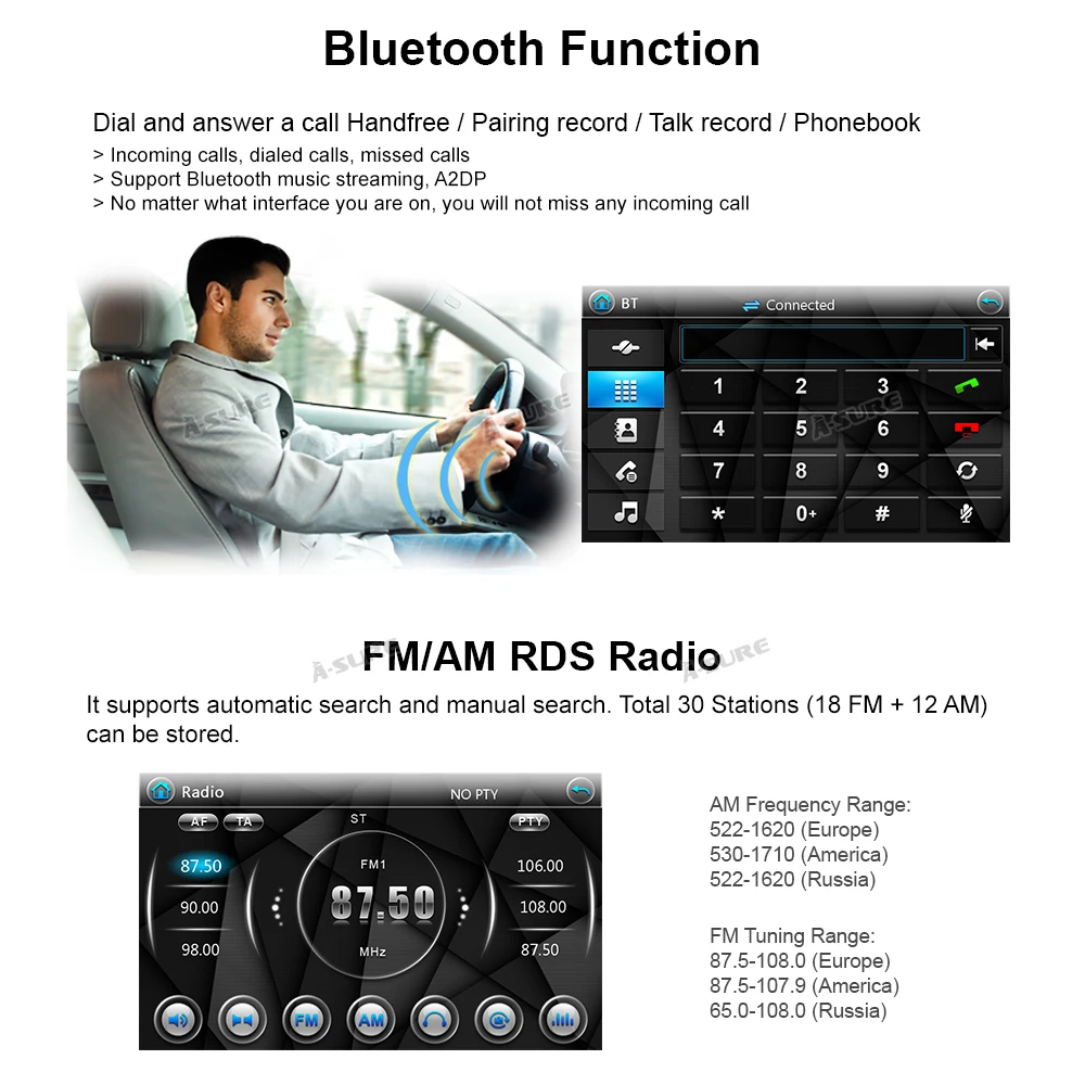 Автомобильный мультимедийный плеер A Sure автомагнитола 2 Din для Volkswagen VW Golf Polo Passat b6