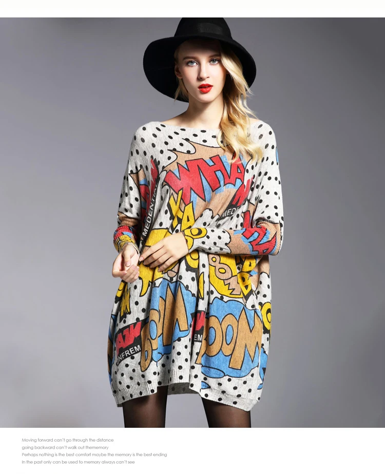 Europe and the United States spring and autumn new fat mm large size women's clothing loose wool blend long sleeve AliExpress sweater (1)