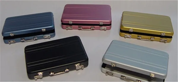 

10 pcs Metal Mini Briefcase Suitcase Business Bank Card Name Card Holder Case Box