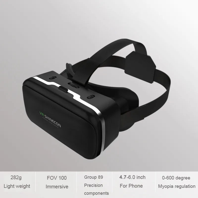 VR Shinecon 6.0 Casque Virtual Reality Glasses 3 D 3d Goggles Headset Helmet For Smartphone Smart Phone Google Cardboard Len 5