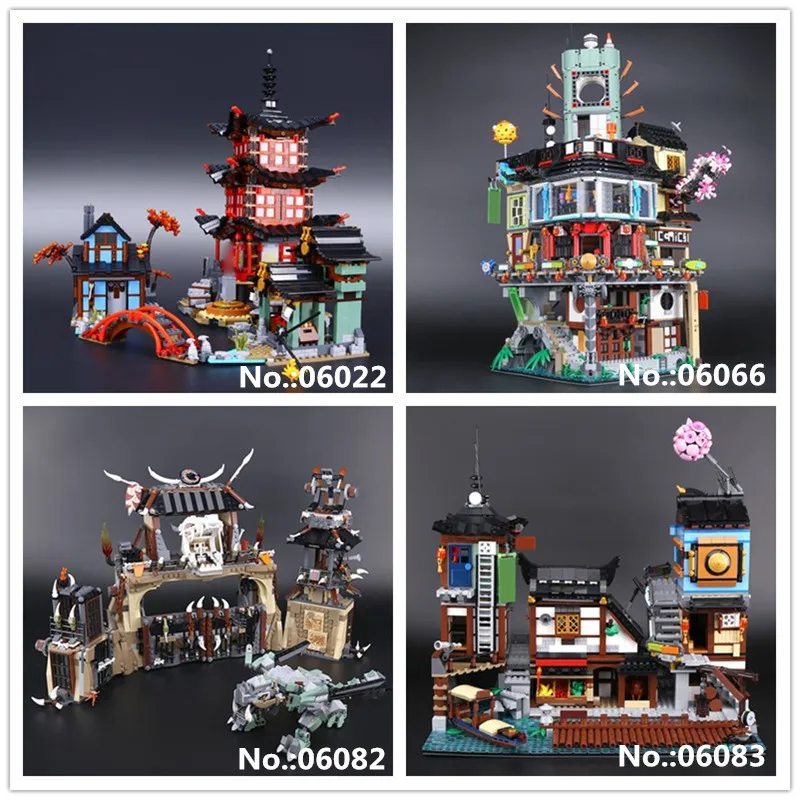 

LEPIN 06022 Temple of Airjitzu 06066 Creative City 06082 Dragon Pit 06083 The City Docks Building Block Bricks Toys 70620 70657