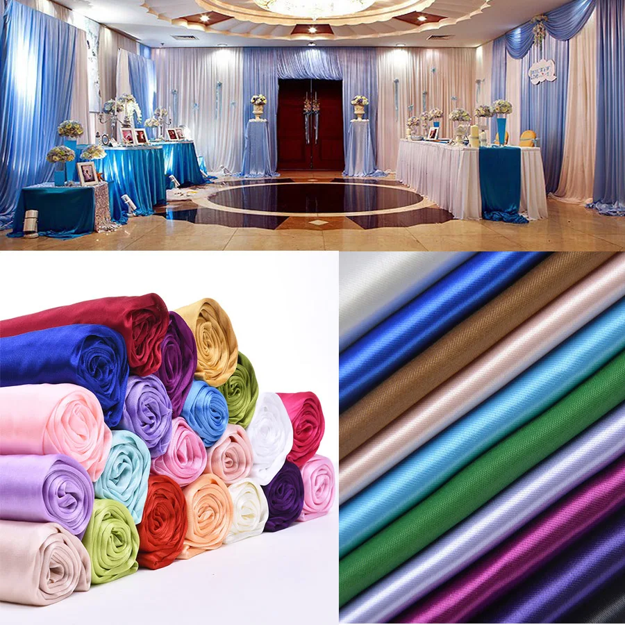 Decoration fabric Pearlescent ice silky wedding decor soft shiny fabric